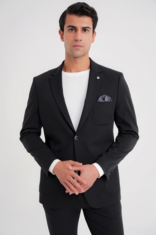 C 697 Ceket Regular Fit Siyah-1 Casual Siyah
