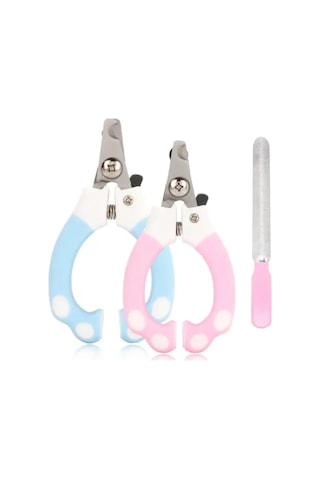 Gobypet Kedi Köpek Evcil Hayvan Tırnak Makası ve Törpü Seti Pembe