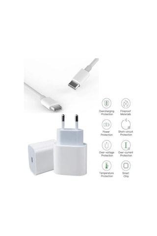Apple Uyumlu iPhone 15 Usb-c Şarj Seti Type-c 15- 15 Pro Max Hızlı Şarj Aleti 25w Güç Adaptörü Ve Kablo