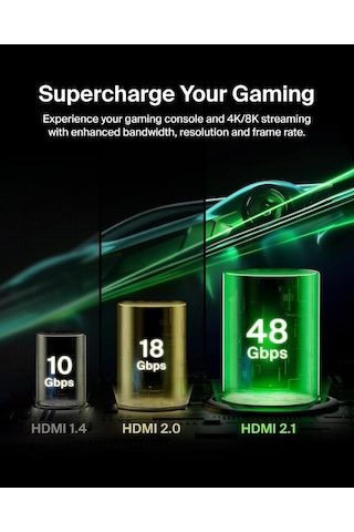 Belkin Yüksek Kaliteli Ultra Highspeed Hdmı-2.1 Kablo, 4k/dolby Vision Hdr, Apple Tv'den Optimum Oynatma, 2,2 M - Siyah - Teşhir