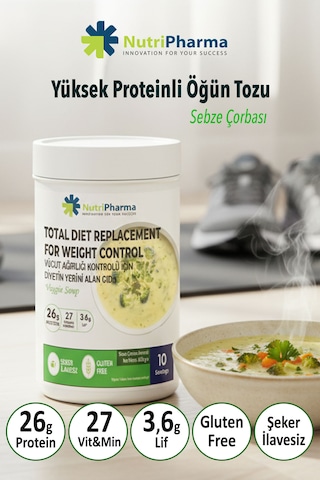 Whey Proteinli Diyet Sebze Çorbası Yüksek Proteinli Çorba Öğün Tozu, 600g Diğer