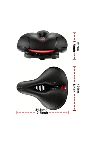 Motion003 1 Adet Uniseks Hafıza Köpük Bisiklet Koltuk Minderi Siyah Çift Şok Emici Top Su Geçirmez Geniş Uyumlu Erkekler Ve Kadınlar İçin Bisiklet Aksesuarları Siyah