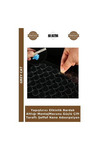 Yapıştırıcı Etkinlik Bardak Altlığı Montajmacunu Güçlü Çift Taraflı Şeffaf Nano Adsorpsiyon