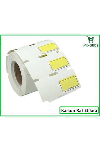 80x38 Mm Karton Termal Raf Reyon Etiketi Sarı Fiyat Çerçeveli 1 Rulo: 1000 Adet Etiket 1 Koli: 50 Rulo Etiket