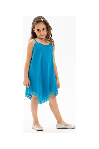 Çağla Şile Bezi Kız Çocuk Elbise Turkuaz Trkz