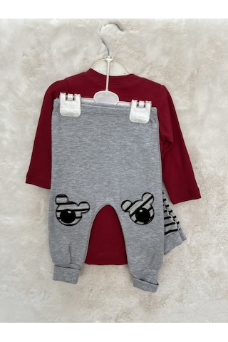 Badili Çizgilimikili İkili Takım Bordo