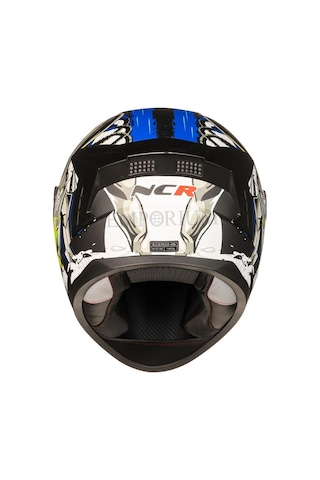 Ncr Rapid Siyah Vizörlü Ece Belgeli Kapalı Motosiklet Kaskı Mavi