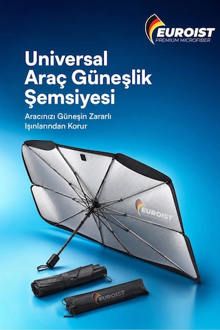 Bay Katlanabilir Araba Ön Cam Güneşlik Şemsiye 140x79 Cm Uv Koruyucu Oto Gölgelik 1 Adet Najmaddin
