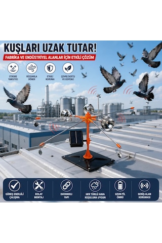 Peller Pro Solar Bird Spinner Kuş Kovucu Turuncu Uzatılabilir