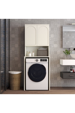 Lyon Çamaşır Makinesi Dolabı V102 - Krem Krem