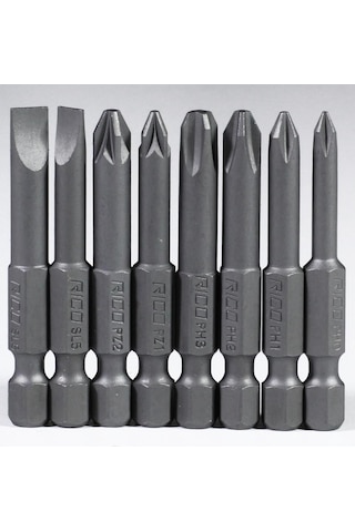 Rico 8 Parça Düz-yıldız Bits Uç Seti 50 Mm