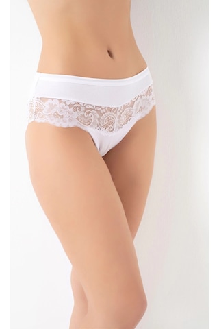 Angbutik G-box 932 Bayan Dantel Detaylı Cotton Bikini Külot Beyaz