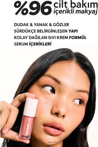 Cream Co. Nemlendirici Besleyici Işıltılı Dudak Yanak ve Göz Renklendirici Tint Dusty Rose