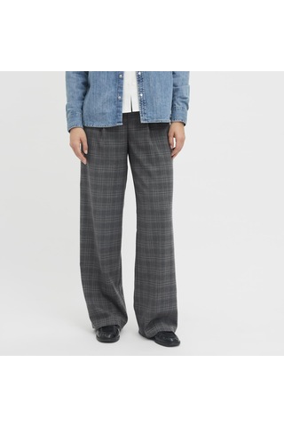 Jack & Jones Kadin Yüksek Bel Dokuma Pantolon - Ellis - 12248958 - 1 Dark Grey Melange