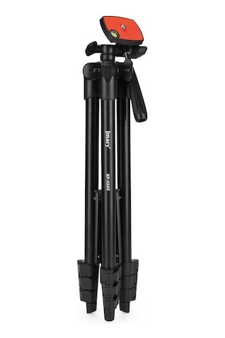 Jmary KP-2205 Tripod 134 cm Uzunluk 3 Kademeli Oynar Başlık Profesyonel - ZORE-262641 Siyah