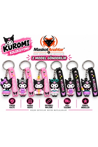 Kuromi Silikon Anahtarlık Açık Pembe