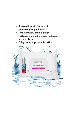 Byphasse Misel Sulu Makyaj Temizleme Mendili Hassas Ciltler 25'li