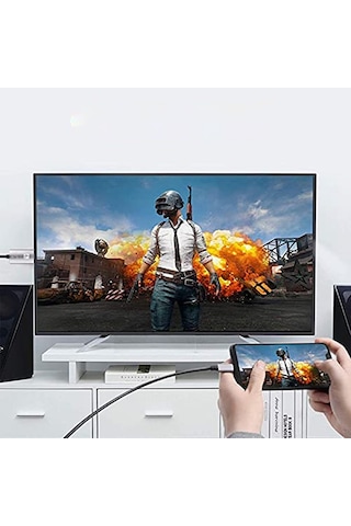 Powermaster Pm-6921 2 Metre Type-c To Hdmı Kablo 4k Ultra Hd 30hz Telefon Tablet Bilgisayar Televizyon Monitör Projeksiyon Uyumlu Dönüştürücü Görüntü Ve Ses Aktarım Kablosu