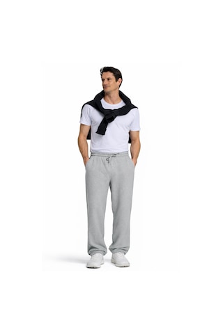 Tudors Erkek Gri Pamuklu Baggy Fit Rahat Kesim Beli Bağcıklı Yan Cepli Örme Eşofman Altı-42681