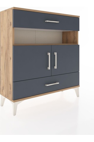 Arges Şifonyer 3 Raflı 2 Çekmeceli 2 Kapaklı 88x30x96 Çam-ant... Çam