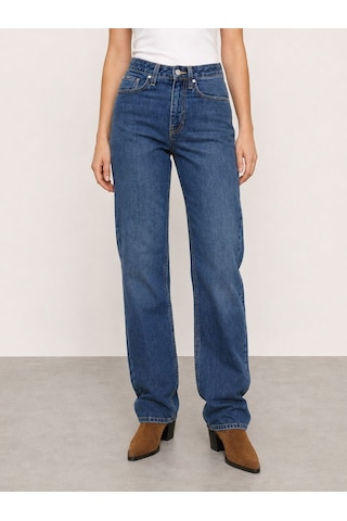 Loft New Straıght Kadın Orta Mavi Düz Paça Yüksek Bel Regular Fit Jean Pantolon Lf2044349 Q1.v1 Denim
