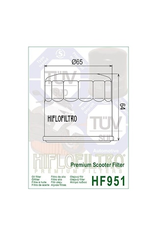 Hiflo Hf951 2018-2023 Honda Nss250 Forza 250 Uyumlu Yağ Filtresi