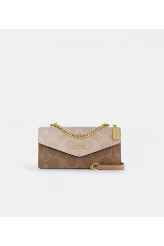 Coach Klare Envelope Crossbody Kadın Çanta Logolu Krem