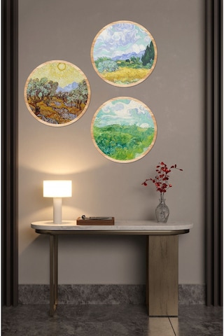 Notpa Van Gogh 3'lü Dekoratif Tablo Seti 33 Cm Çap 33 Cm 8692016028363