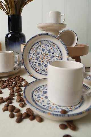 Keramika Sapphire Nordic Kahve Takımı 12 Parça 6 Kişilik 22743-44