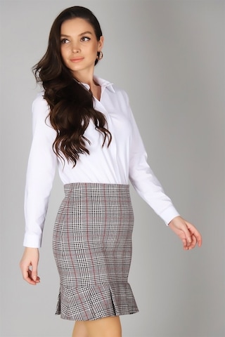 Sweetness Kadın Yüksek Bel Pile Detaylı Etek