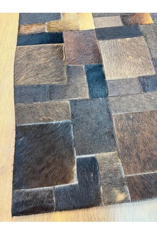Büyük Parçalı Dana Derisi Patchwork Halı 80x140 Diğer