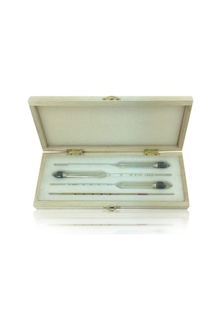 Aek-Tech 3'Lü Set Alkol-Metre 0-40-70-100 Ahşap Kutulu