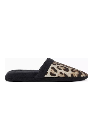 Dolce & Gabbana Casa Unisex Leopar Desenli Terlik, Pamuklu, Yumuşak Doku & Rahat Kahverengi