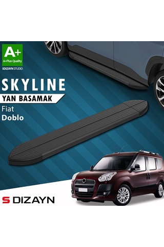 S-dizayn Fiat Doblo 2 Skyline Siyah Yan Basamak 193 Cm 2010-2022 A+ Kalite