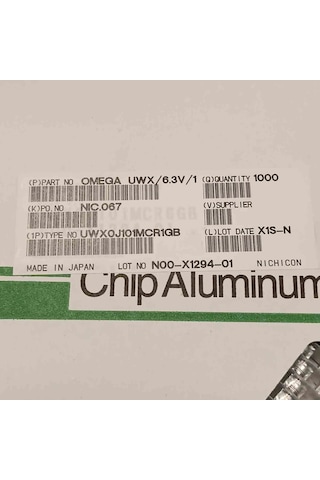 Uwx0j101mcr1gb 100mf 6.3v 6.3x5.4 Smd Kondansatör 150 Adet