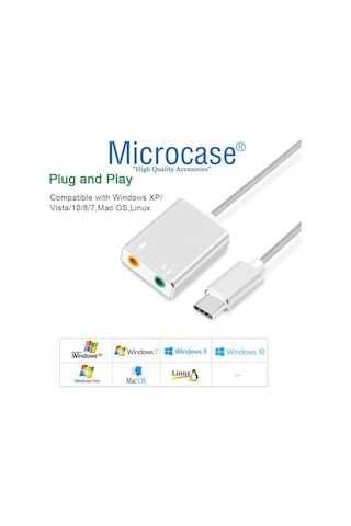 Microcase Type-C 7.1 Kanal USB Ses Kartı - AL2589