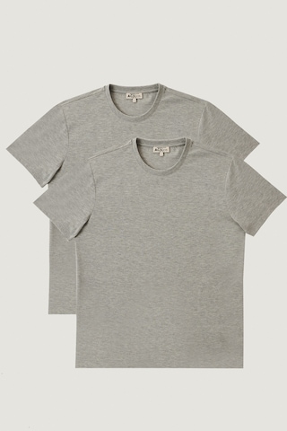 Ac&Co / Altınyıldız Classics Slim Fit Bisiklet Yaka Düz Erkek Tişört 2'li Gri Melanj Gri