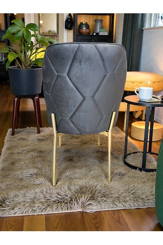 Msy Home 4 Kişilik Naz Serisi Beyaz Masa Yönsüz Kumaş Lüks Ve Modern Yemek Odası Takımı 7895362 Gri