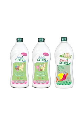 Baby's Green Kokusuz Bebek Çamaşır Deterjanı + Çamaşır Yumuşatıcı + Çamaşır Suyu Sabun Kokulu 750 ML