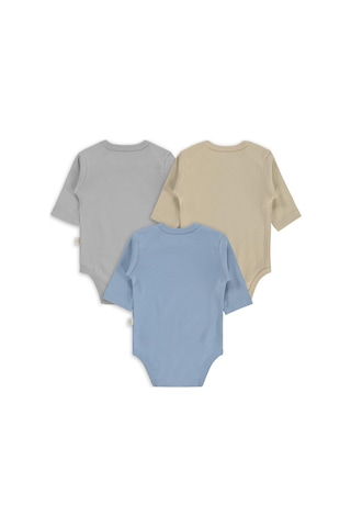 Civil Baby 3 Lü Basıc Uzun Kol 0-36 Ay Çıtçıtlı Badi - Kahverengi Sütlü Kahve