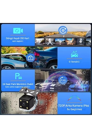 Kingline K-17 Wi-fi Full Hd 3 Kameralı Araç Güvenlik Kamerası