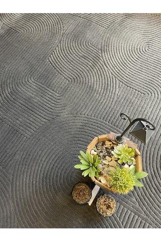 Rölyef Halı Yolluk Antrasit Renk Kaymaz Taban Makinada Yıkanabilir Salon, Mutfak, Koridor, Balkon, Çocuk Odası Halısı Antrasit