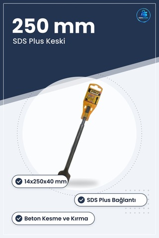 Yassı Keski Sds Plus 14x250x40 Mm Geniş Beton Duvar Kesme Kırma E