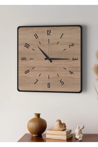 Modern Ahşap Duvar Saati Sağlam Çok Şık Ve Birarada..no:51 Çok Rekli