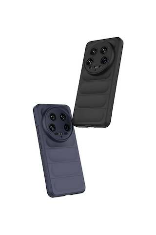 Xiaomi Mi 14 Ultra Kılıf Esnek Tpu Oyuklu Arka Yüzey Tasarımlı Zore Etnik Silikon Kapak Lacivert