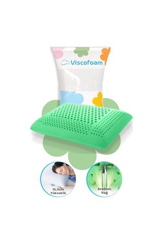 Viscofoam Aroma Terapi Hava Kanallı Ortopedik Yastık Visco Yastık Nane 60x40x16cm