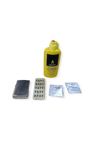 Clipper Benzini 80 Ml Çakmak Taşı Çakmak Ve Fitil Set Zippo