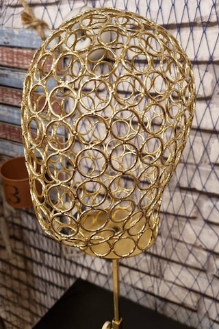 Erkek Tel Kafa Mankeni Gold Renk Şapka Aksesuar Sergileme Mağaza  Mankeni 02
