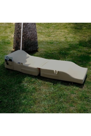 Xpermate Katlanır Şezlong Minder Ve Puf Seti Bej Sunbed Bej