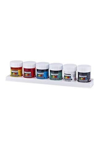 Nova Color Su Bazlı Cam Boyası 6 Renk x 25 ML. Çok Renkli